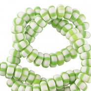Polymer Perlen Rondell 7mm - White-spring green